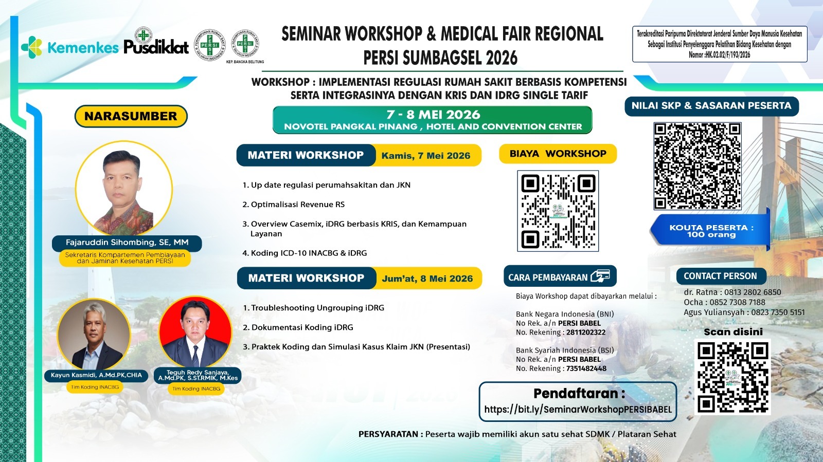 Workshop Implementasi Regulasi Rumah Sakit Berbasis Kompetensi Serta Integrasinya dengan KRIS dan iDRG Single Tariff